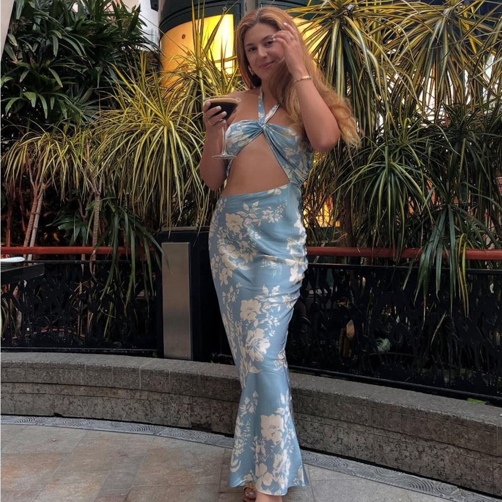 Reformation Vivi Silk Dress in Aliso